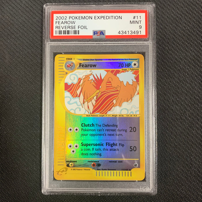 Pokemon - Fearow 11 - Pokemon Expedition 2002 Reverse Foil - PSA 9 Vintage Trading Card Singles Pokemon