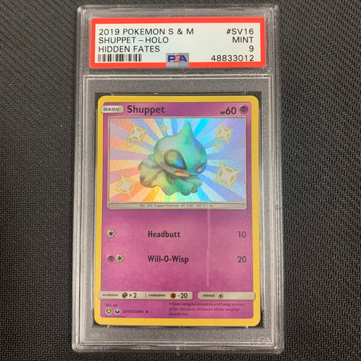 Pokemon - Shuppet SV16 - Pokemon Hidden Fates Holo - PSA 9 Vintage Trading Card Singles Pokemon