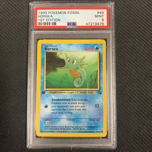 Pokemon - Horsea 49 - Pokemon Fossil 1st Edition 1999 PSA 9 Vintage Trading Card Singles Pokemon