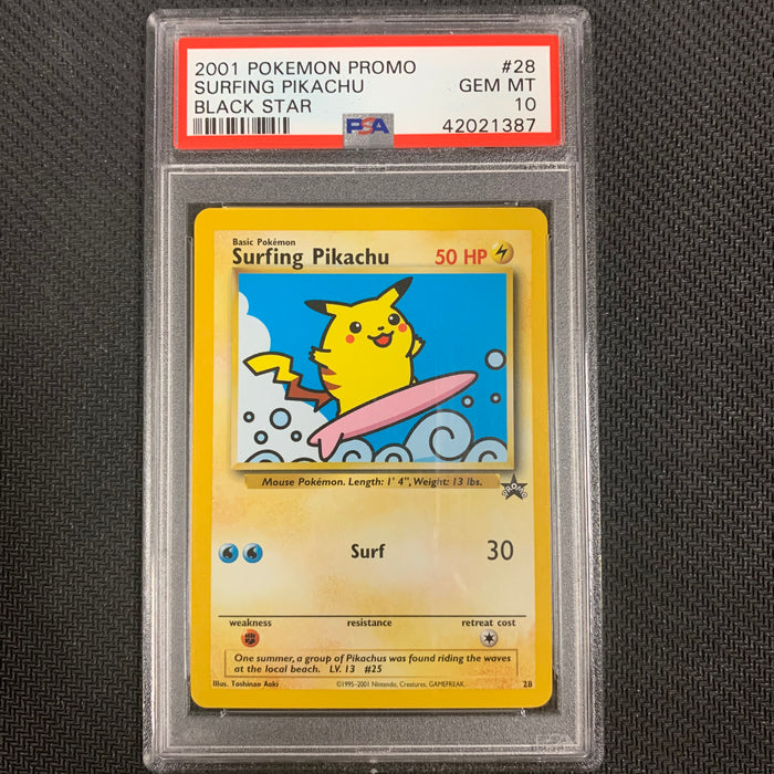 Pokemon - Surfing Pikachu - Pokemon Black Star Promo 2001 - PSA 10 Vintage Trading Card Singles Pokemon