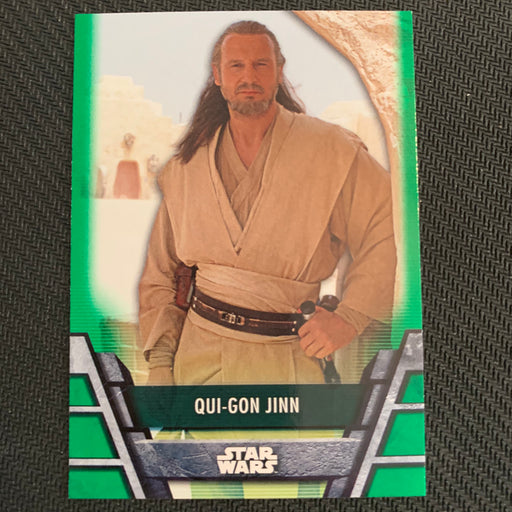 Star Wars Holocron 2020 - Jedi-02 Qui-Gon Jinn - Green Parallel Vintage Trading Card Singles Topps