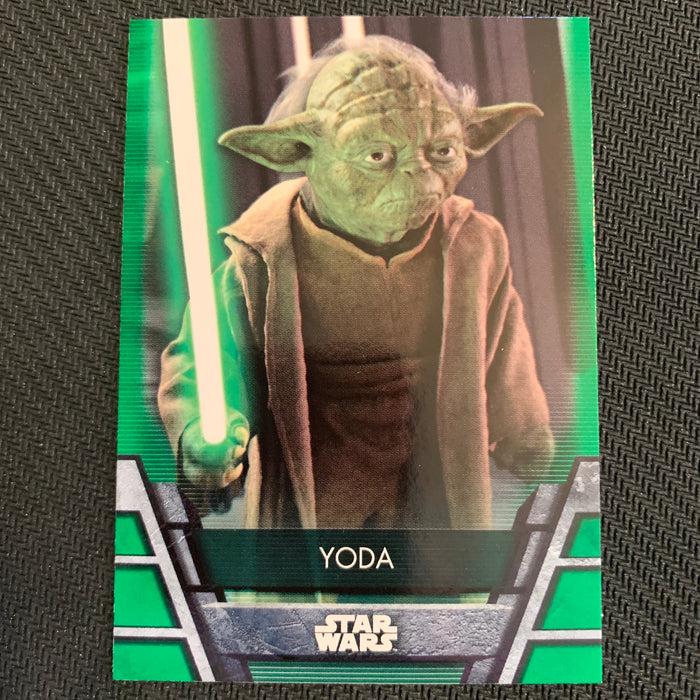 Star Wars Holocron 2020 - Jedi-10 Yoda - Green Parallel Vintage Trading Card Singles Topps   