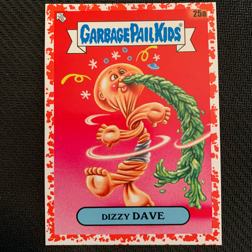 Garbage Pail Kids - 35th Anniversary 2020 - 025a - Dizzy Dave - Blood Nose Red Parallel 59/75 Vintage Trading Card Singles Topps