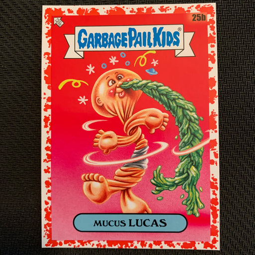 Garbage Pail Kids - 35th Anniversary 2020 - 025b - Mucus Lucas - Blood Nose Red Parallel 32/75 Vintage Trading Card Singles Topps