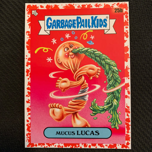 Garbage Pail Kids - 35th Anniversary 2020 - 025b - Mucus Lucas - Blood Nose Red Parallel 32/75 Vintage Trading Card Singles Topps   