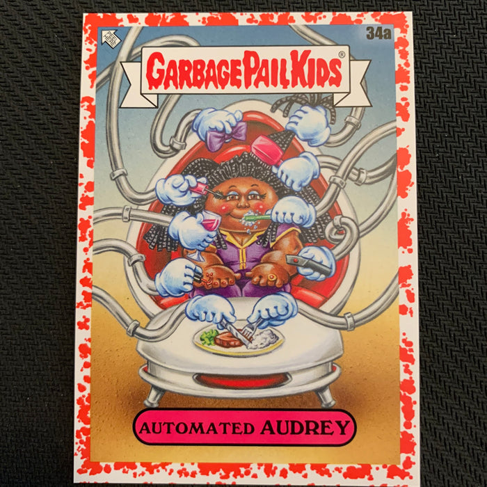 Garbage Pail Kids - 35th Anniversary 2020 - 034a - Automated Audrey - Blood Nose Red Parallel 50/75 Vintage Trading Card Singles Topps