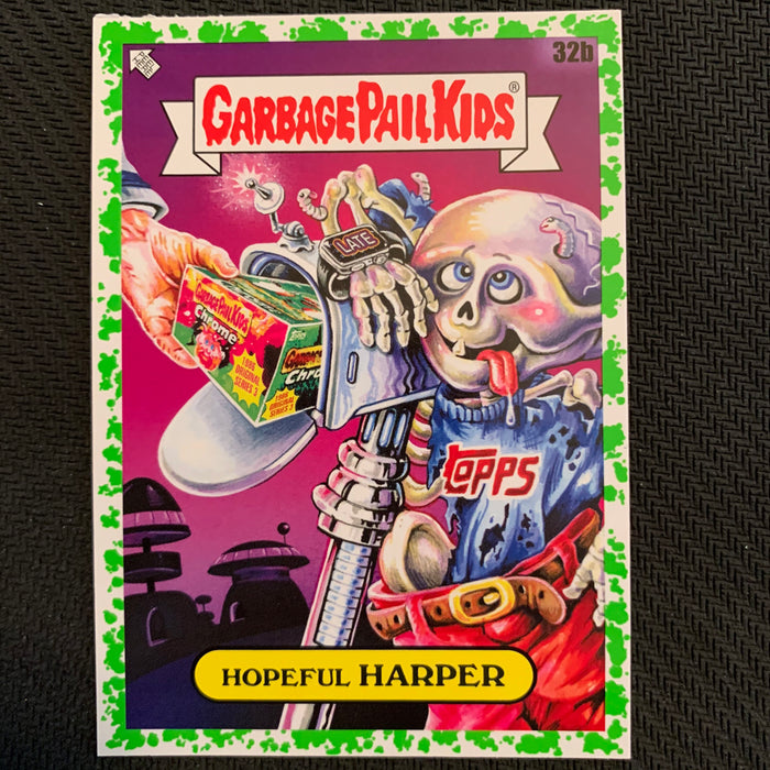 Garbage Pail Kids - 35th Anniversary 2020 - 032b - Hopeful Harper - Booger Green Parallel Vintage Trading Card Singles Topps   