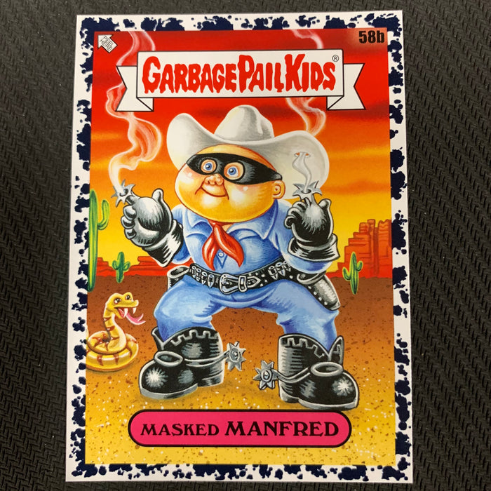 Garbage Pail Kids - 35th Anniversary 2020 - 058b - Masked Manifred - Bruised Black Parallel Vintage Trading Card Singles Topps