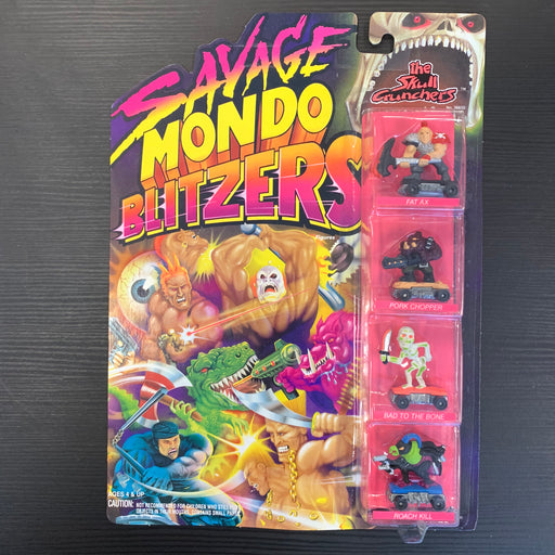 Savage Mondo Blitzers - The Skull Crunchers- in Package Vintage Toy Heroic Goods and Games   