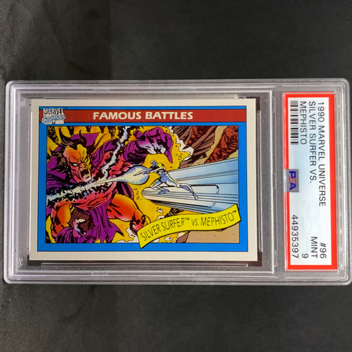 Marvel Universe 1990 - 096 - Silver Surfer vs. Mephisto - PSA 9 Vintage Trading Card Singles Impel