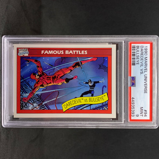 Marvel Universe 1990 - 094 - Daredevil vs. Bullseye - PSA 9 Vintage Trading Card Singles Impel   