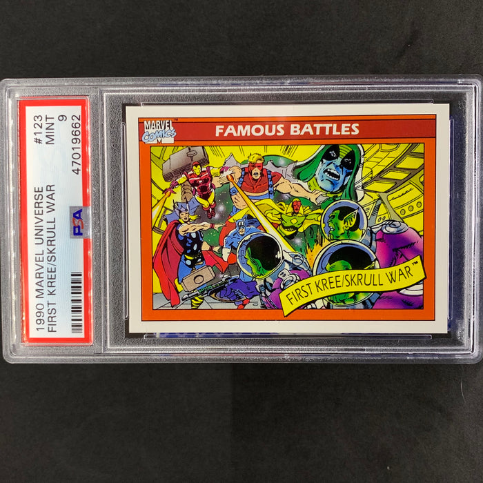 Marvel Universe 1990 - 123 - First Kree-Skrull War - PSA 9 Vintage Trading Card Singles Impel