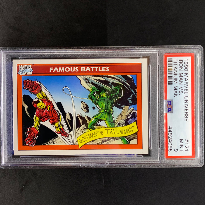 Marvel Universe 1990 - 121 - Iron Man vs. Titanium Man - PSA 9 Vintage Trading Card Singles Impel