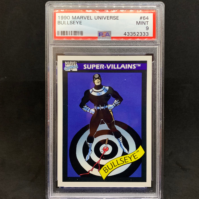 Marvel Universe 1990 - 064 - Bullseye - PSA 9 Vintage Trading Card Singles Impel   