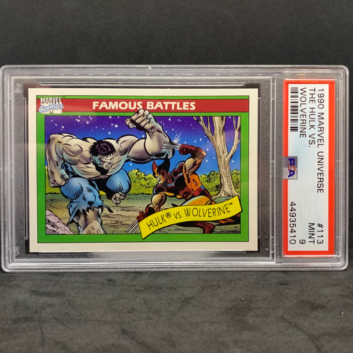 Marvel Universe 1990 - 113 - Hulk vs. Wolverine - PSA 9 Vintage Trading Card Singles Impel   