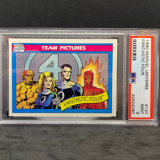 Marvel Universe 1990 - 137 - Fantastic Four - PSA 9 Vintage Trading Card Singles Impel   