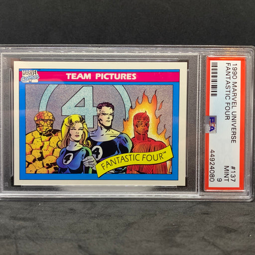 Marvel Universe 1990 - 137 - Fantastic Four - PSA 9 Vintage Trading Card Singles Impel