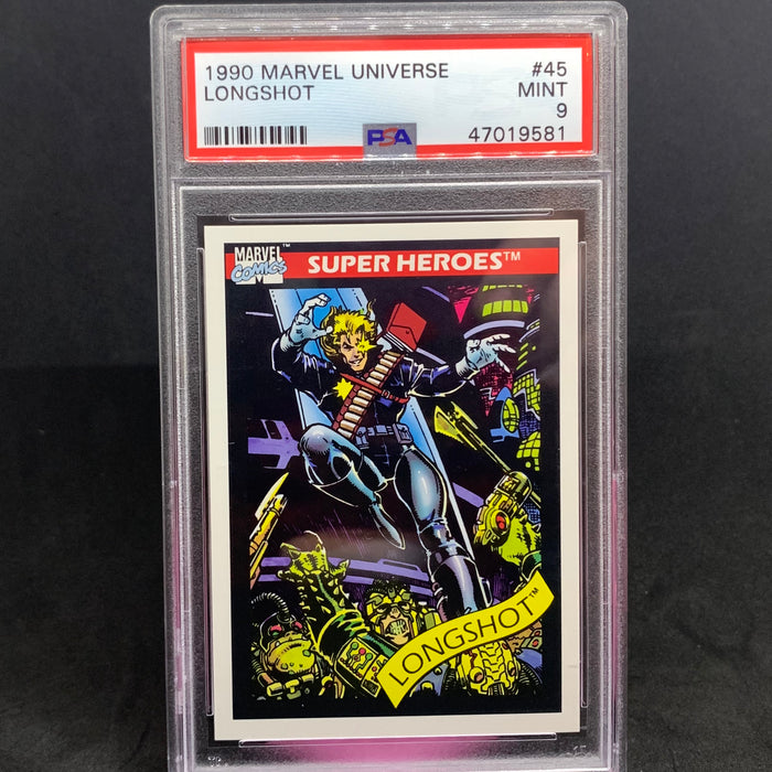 Marvel Universe 1990 - 045 - Longshot - PSA 9 Vintage Trading Card Singles Impel   