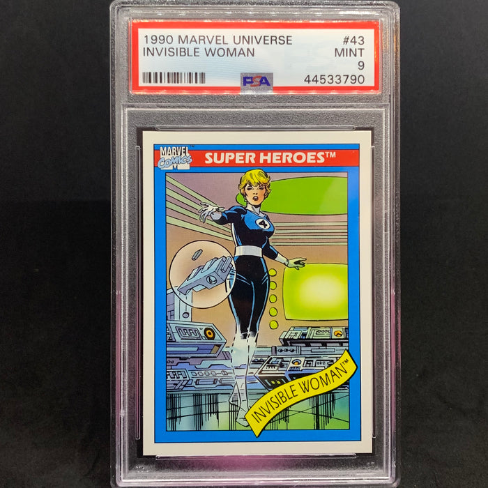 Marvel Universe 1990 - 043 - Invisible Woman - PSA 9 Vintage Trading Card Singles Impel