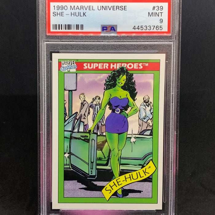 Marvel Universe 1990 - 039 - She-Hulk - PSA 9 Vintage Trading Card Singles Impel
