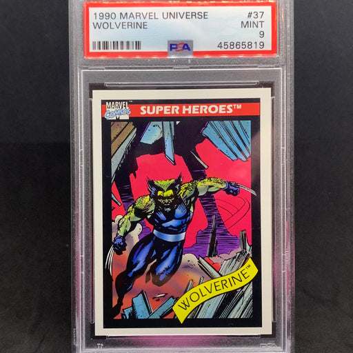 Marvel Universe 1990 - 037 - Wolverine (Madripoor) - PSA 9 Vintage Trading Card Singles Impel   
