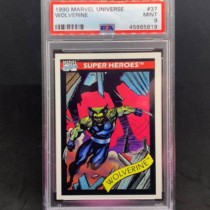 Marvel Universe 1990 - 037 - Wolverine (Madripoor) - PSA 9 Vintage Trading Card Singles Impel