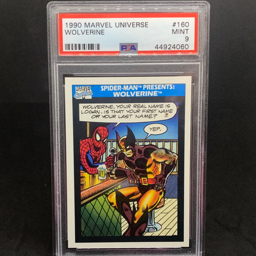 Marvel Universe 1990 - 160 - Spider-Man Presents - Wolverine - PSA 9 Vintage Trading Card Singles Impel
