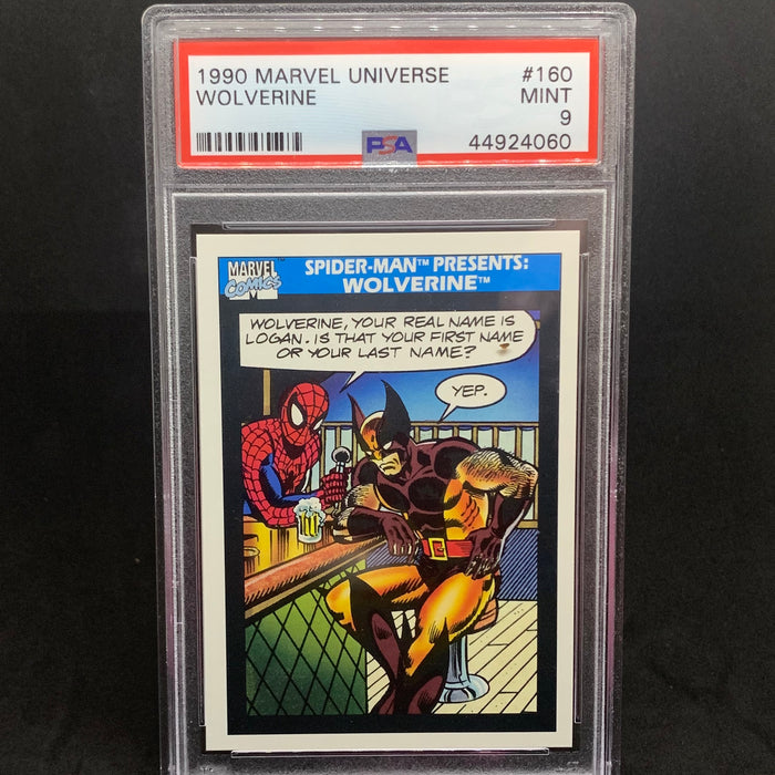 Marvel Universe 1990 - 160 - Spider-Man Presents - Wolverine - PSA 9 Vintage Trading Card Singles Impel