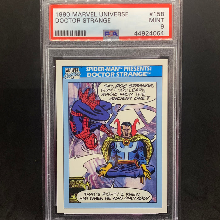 Marvel Universe 1990 - 158 - Spider-Man Presents - Doctor Strange - PSA 9 Vintage Trading Card Singles Impel   