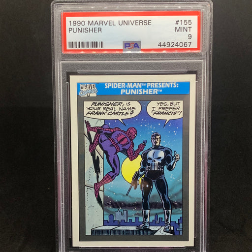 Marvel Universe 1990 - 155 - Spider-Man Presents - Punisher - PSA 9 Vintage Trading Card Singles Impel   