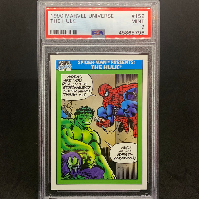 Marvel Universe 1990 - 152 - Spider-Man Presents - The Hulk - PSA 9 Vintage Trading Card Singles Impel
