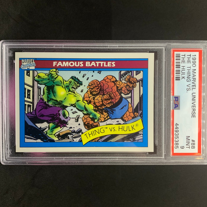 Marvel Universe 1990 - 088 - Thing vs. Hulk - PSA 9 Vintage Trading Card Singles Impel