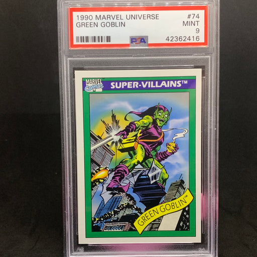 Marvel Universe 1990 - 074 - Green Goblin - PSA 9 Vintage Trading Card Singles Impel   
