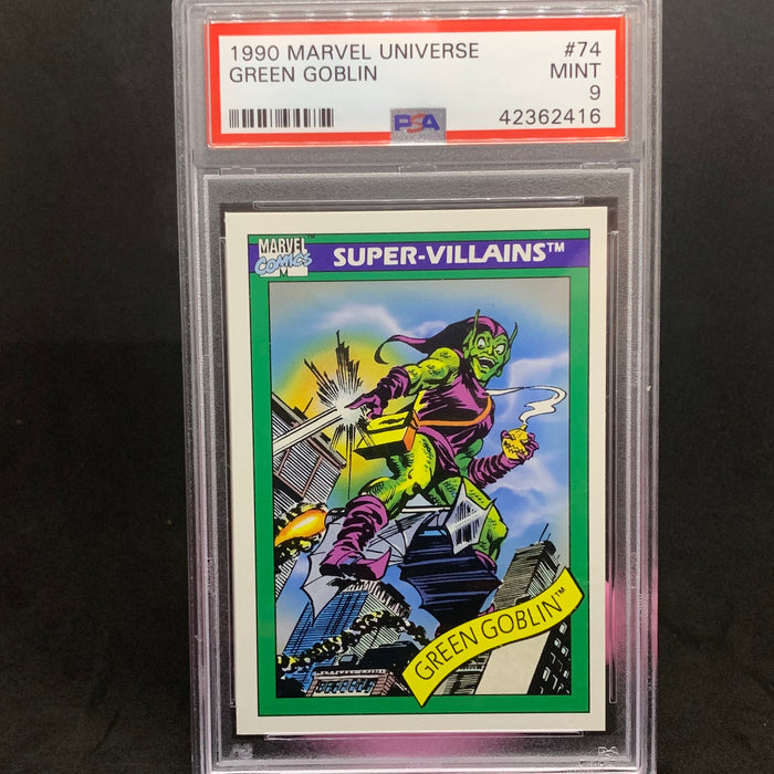 Marvel Universe 1990 - 074 - Green Goblin - PSA 9 Vintage Trading Card Singles Impel