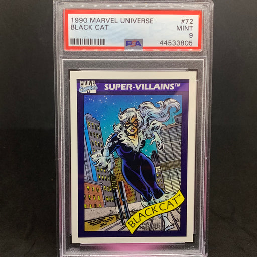Marvel Universe 1990 - 072 - Black Cat - PSA 9 Vintage Trading Card Singles Impel   