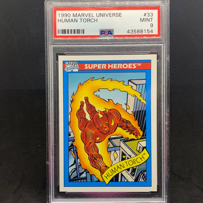 Marvel Universe 1990 - 033 - Human Torch - PSA 9 Vintage Trading Card Singles Impel   