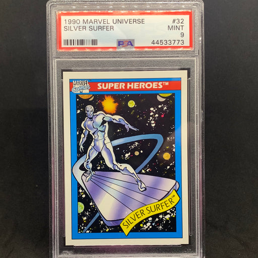 Marvel Universe 1990 - 032 - Silver Surfer - PSA 9 Vintage Trading Card Singles Impel   