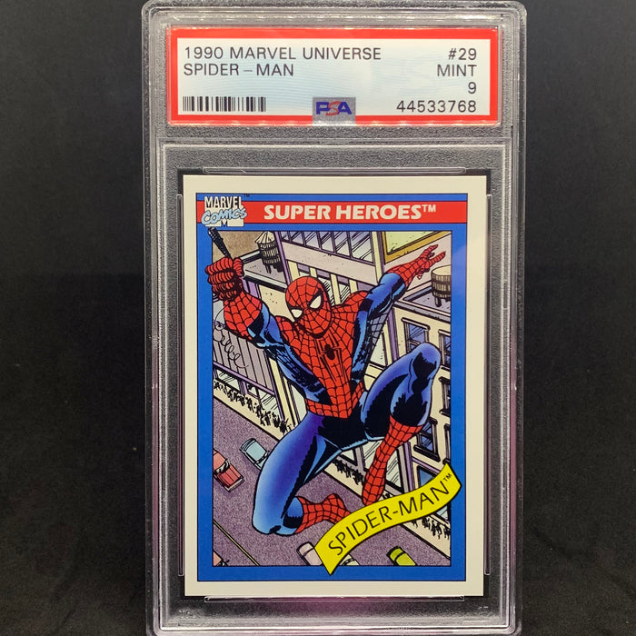 Marvel Universe 1990 - 029 - Spider-Man - PSA 9 Vintage Trading Card Singles Impel
