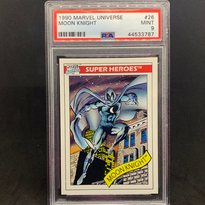 Marvel Universe 1990 - 026 - Moon Knight - PSA 9 Vintage Trading Card Singles Impel   