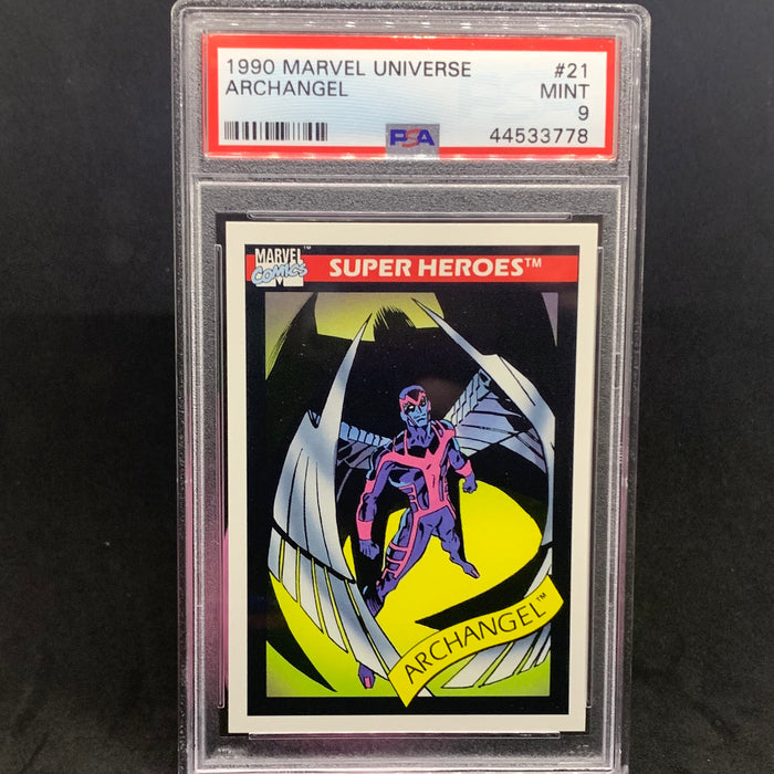 Marvel Universe 1990 - 021 - Archangel - PSA 9 Vintage Trading Card Singles Impel