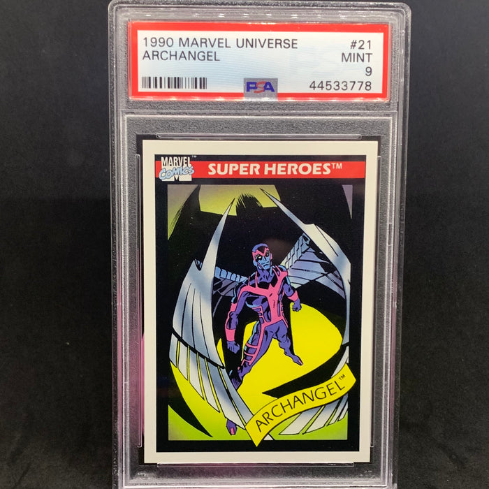 Marvel Universe 1990 - 021 - Archangel - PSA 9 Vintage Trading Card Singles Impel   