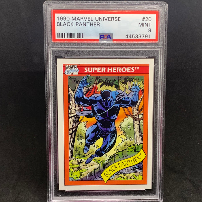 Marvel Universe 1990 - 020 - Black Panther - PSA 9 Vintage Trading Card Singles Impel