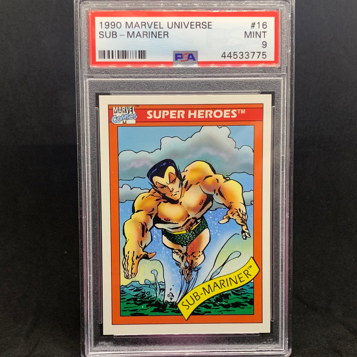 Marvel Universe 1990 - 016 - Sub-Mariner - PSA 9 Vintage Trading Card Singles Impel