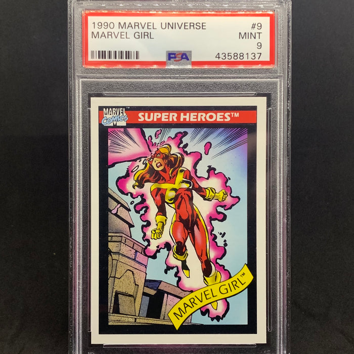 Marvel Universe 1990 - 009 - Marvel Girl - PSA 9 Vintage Trading Card Singles Impel   