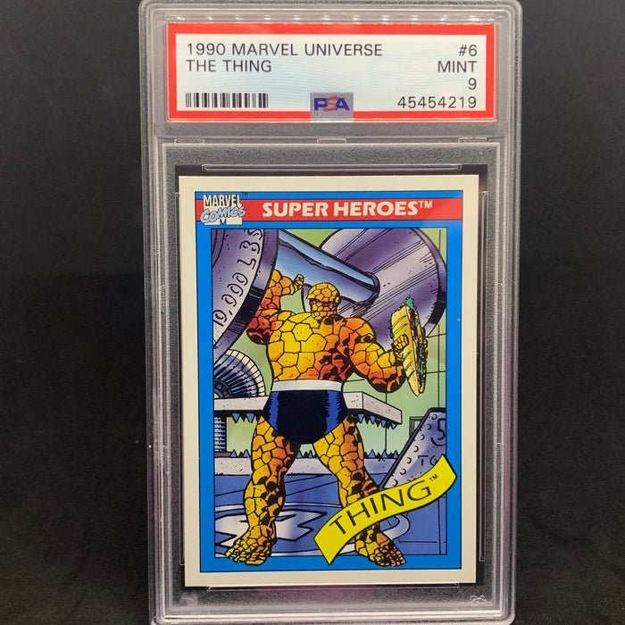 Marvel Universe 1990 - 006 - Thing - PSA 9 Vintage Trading Card Singles Impel