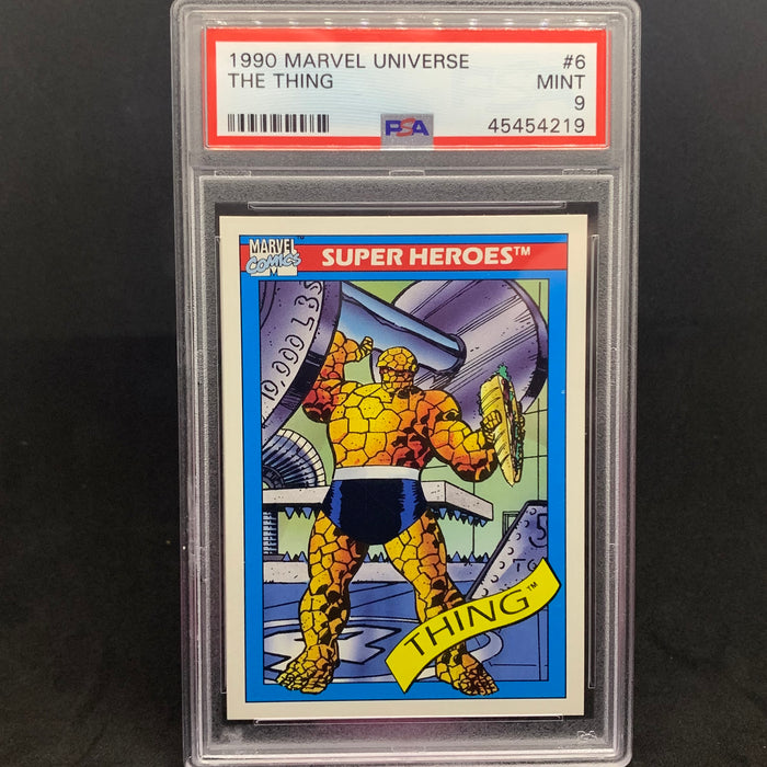 Marvel Universe 1990 - 006 - Thing - PSA 9 Vintage Trading Card Singles Impel   