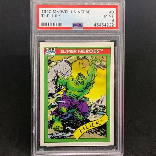 Marvel Universe 1990 - 003 - Hulk - PSA 9 Vintage Trading Card Singles Impel   