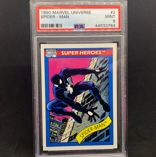 Marvel Universe 1990 - 002 - Spider-Man - PSA 9 Vintage Trading Card Singles Impel   