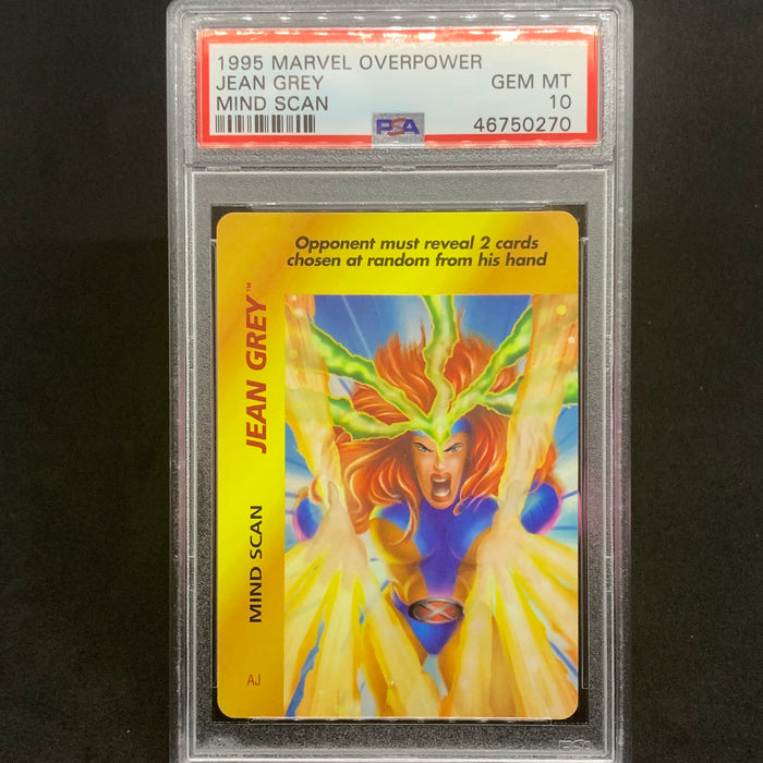 Marvel Overpower 1995 - Jean Grey - Mind Scan - PSA 10 Vintage Trading Card Singles Fleer