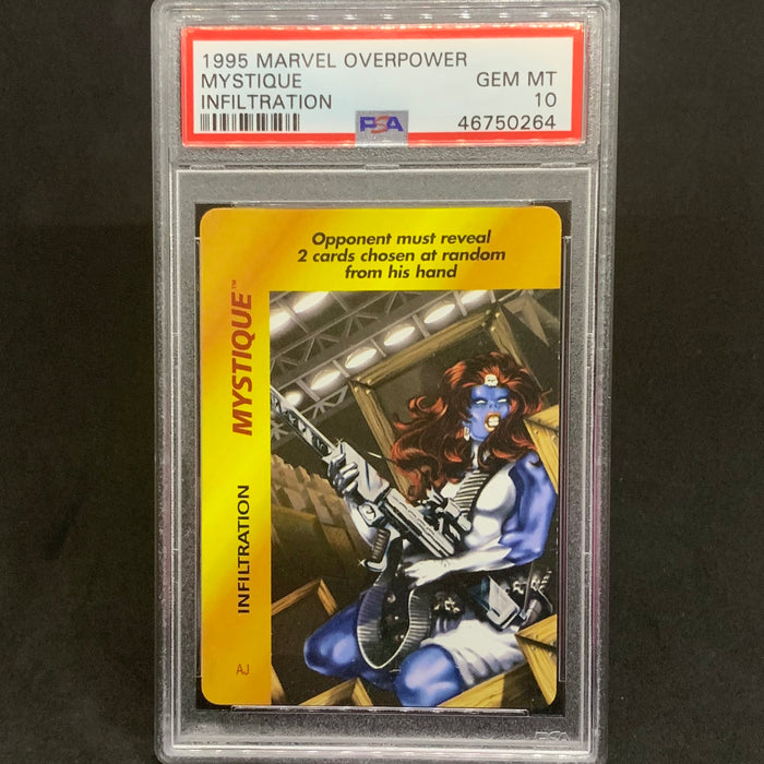 Marvel Overpower 1995 - Mystique - Infiltration - PSA 10 Vintage Trading Card Singles Fleer